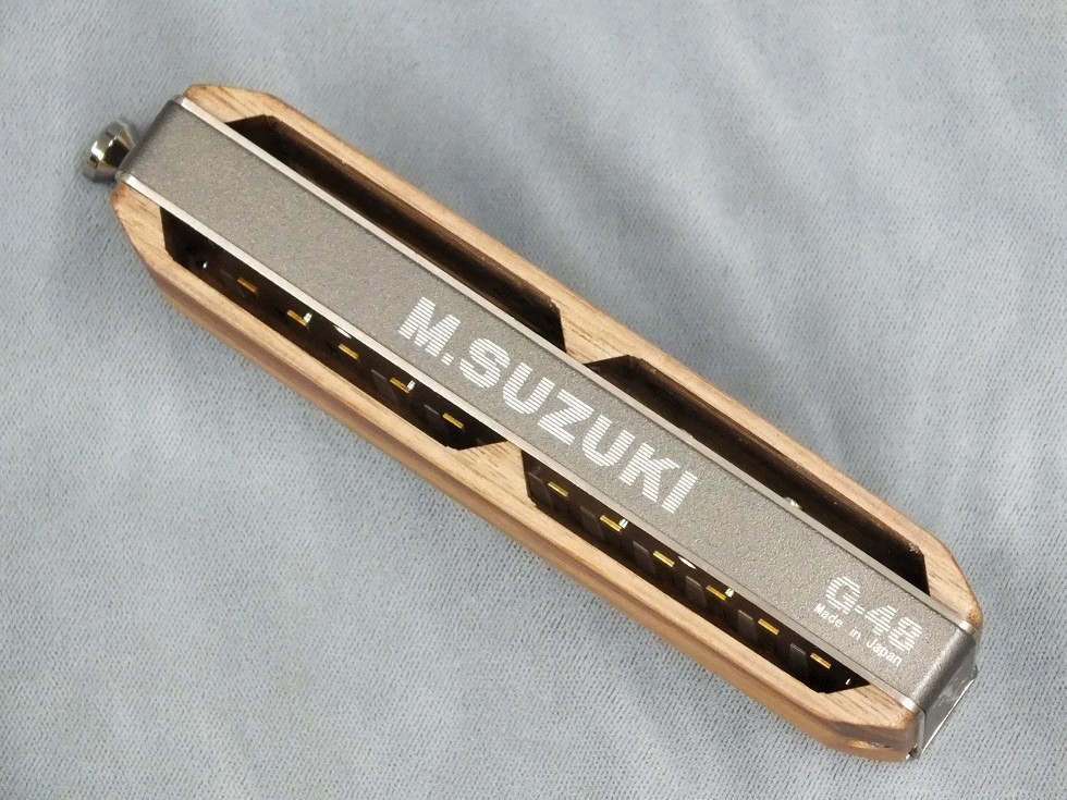 M.SUZUKI G-48 ウッドカバー ハーモニカ SUZUKI G-48W (木製カバーモデル) 【クロマチックハーモニカ】 - 谷口楽器