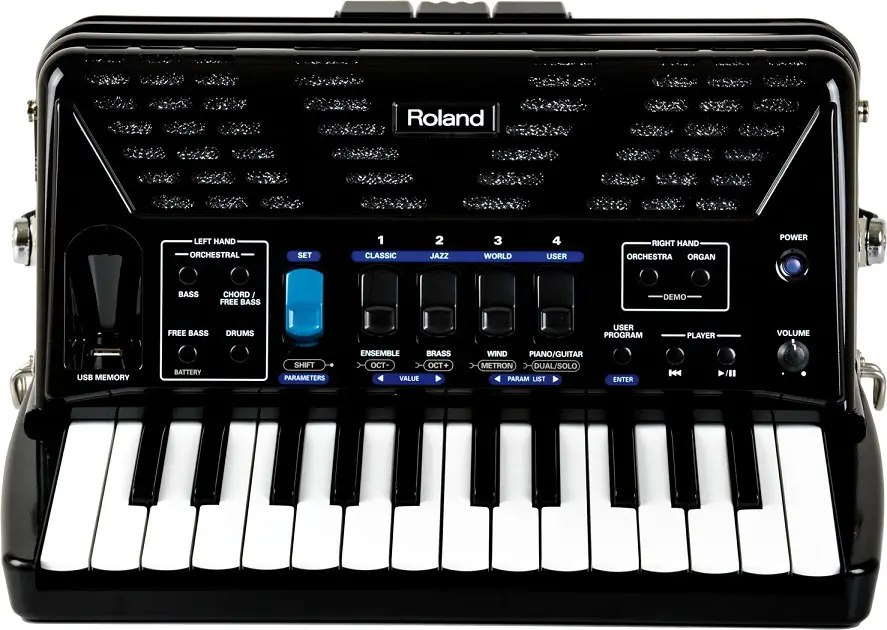 Roland V-accordion FR-1X ピアノ【黒】 (26鍵/72ベース)《純正ソフト