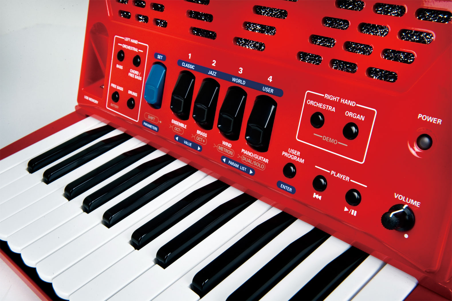 Roland V-accordion FR-1X ピアノ【赤】 (26鍵/72ベース)《純正ソフト